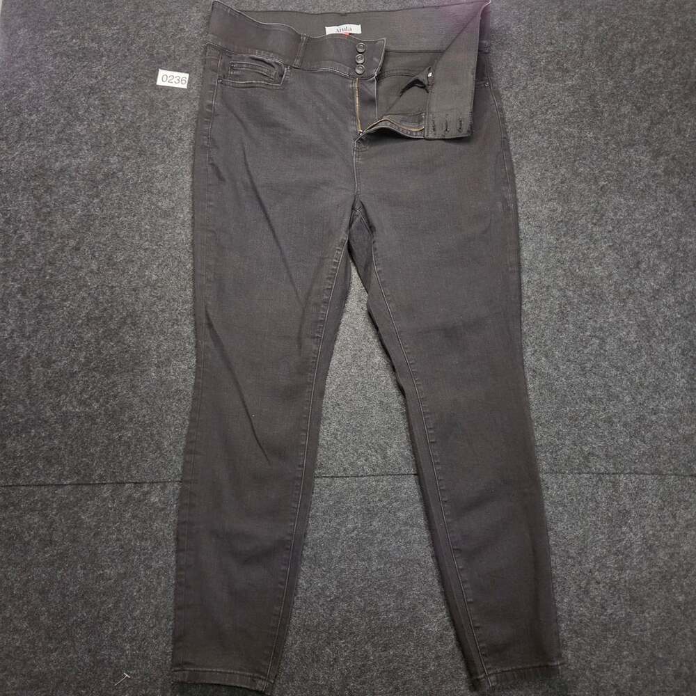 Arula Women's Black Skinny Denim Jeans Size 16 Mid Rise Stretch Pants
